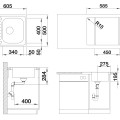Virtuves Izlietne BLANCO DINAS 45S MINI M.AF Pulēts Nerūsējošais tērauds, ar notekas vadību 525123