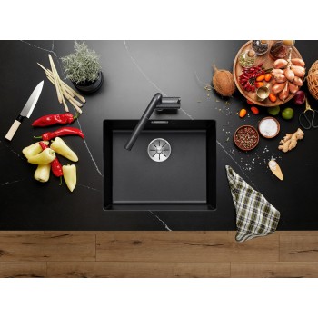 Virtuves Izlietne BLANCO SUBLINE 500-U PDUR InFino Black O.AF SILGRANIT™, PuraDur™, Melna 525995