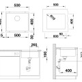 Virtuves Izlietne BLANCO SUBLINE 500-U SILG Soft white InFino O.AF SILGRANIT™, PuraDur™, Silti balts 527170