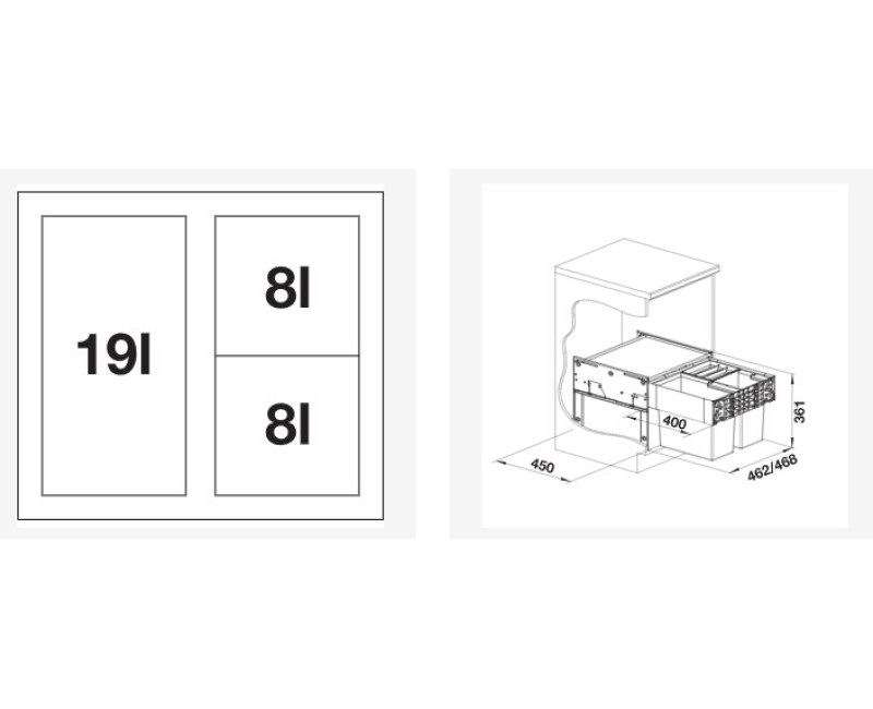 Atkritumu šķirošanas sistēma BLANCO SELECT II 50/3 526202