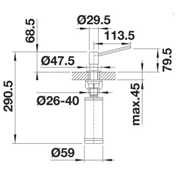 Ziepju Dozators BLANCO TORRE Satin Platinum 527722