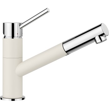 Virtuves izlietnes maisītājs BLANCO KANO-S Soft Balts/hromēts HD 526953