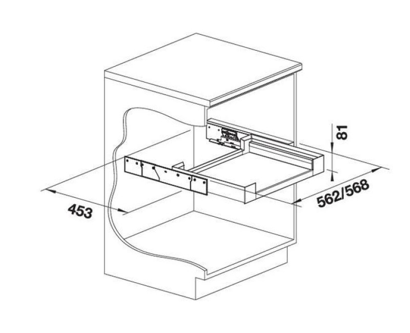 Atvilkne Veramām Durvīm BLANCO 60 H 527666