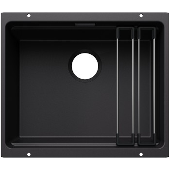 Virtuves Izlietne BLANCO Etagon 500-U SILG Black M.ZUB O.AF WFS SILGRANIT™, Melna 527754