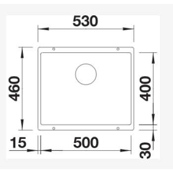 Virtuves Izlietne BLANCO SUBLINE 500-U SILG Volcano Grey O.ZUB O.AF WFS  SILGRANIT™, Vulkāna pelēks 527795