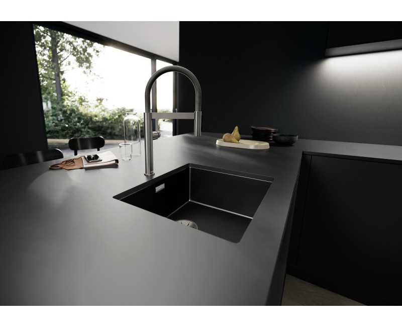 Кухонная мойка BLANCO CLARON 500-U DarkSteel Edition Infino O.AF, нержавеющая сталь, темная сталь 527834