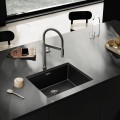 Кухонная мойка BLANCO CLARON 500-U DarkSteel Edition Infino O.AF, нержавеющая сталь, темная сталь 527834