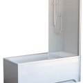 Vannas siena Ravak CVS1 80R hromēts + caurspīdīgs 7QR40C00Z1
