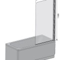 Стенка для ванны Ravak CVS1 80R сатин + прозрачная 7QR40U00Z1