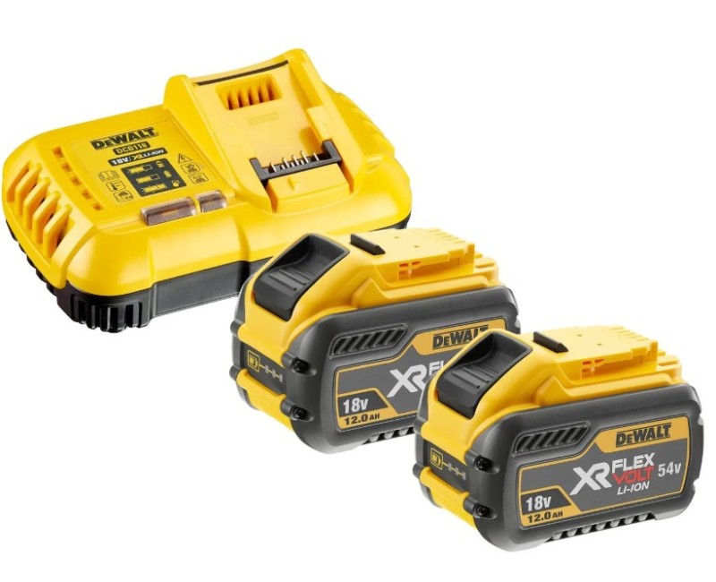 Akumuliatorių Įkroviklis DeWALT 8A 2x akumuliatorių komplektas 18/54 V XR FLEXVOLT 12.0 Ah DCB118Y2