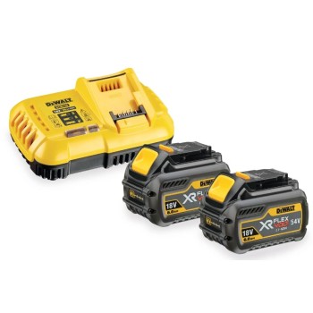 Akumuliatorių įkroviklis DeWALT 8A + 2x akumuliatorių komplektas 18/54 V XR FLEXVOLT 6.0 Ah DCB118T2