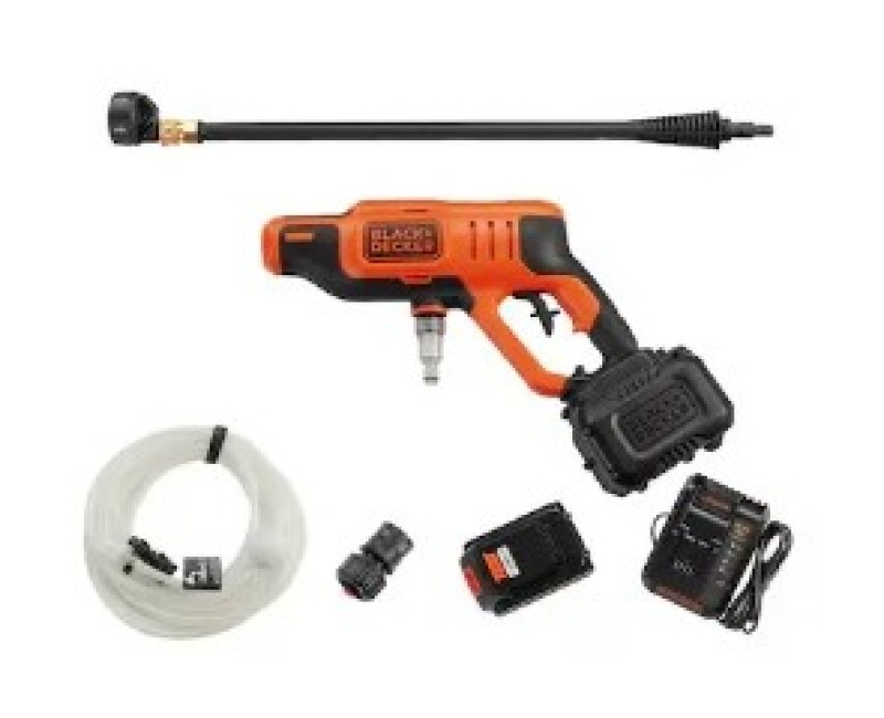 Augstspiediena mazgātājs BLACK+DECKER 18 V BEZVADA  24 Bar, 1 x 2,0 Ah akumulators, lādētājs BCPC18D1-QW