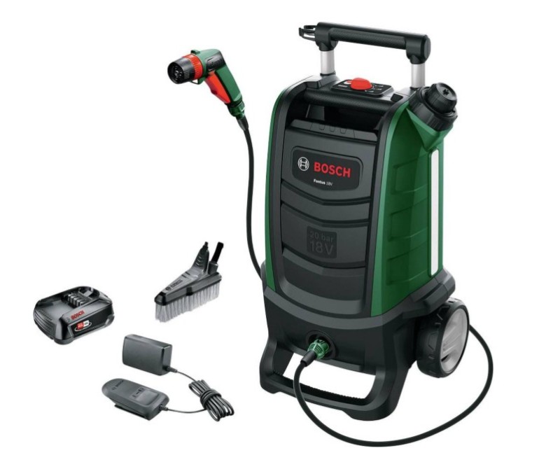 Aukšto slėgio plovykla Bosch 18 V, 20 Bar, 1 x 2,5 Ah, akumuliatorius, įkroviklis 06008B6101