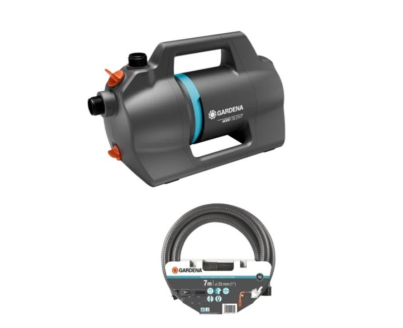 Садовый насос Gardena 4100 Silent, с всасывающим шлангом, 550 Вт, артикул 970644401