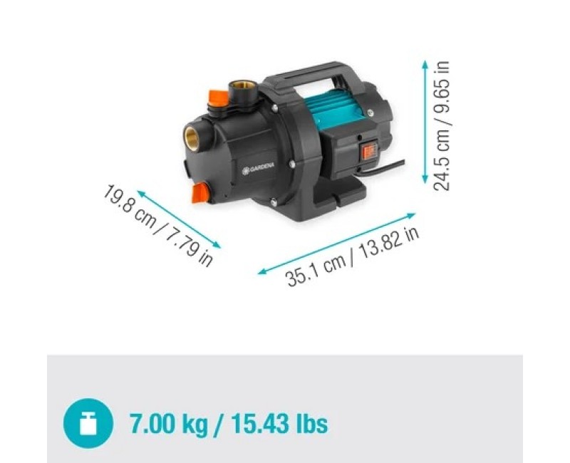 Dārza sūknis Gardena Basic 3000/4, ar piederumiem, 600W 970524901