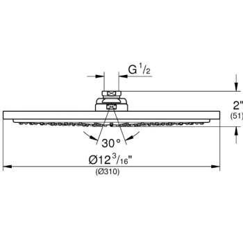 Dušas galva Grohe Rainshower Cosmopolitan, diametrs 31 cm, hroms, 26472000 NEW