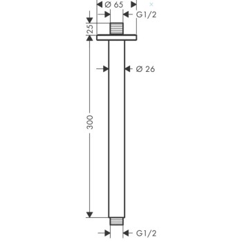 Dušas galvas turētājs Hansgrohe Vernis Shape 30 cm, matēti melns 26407670