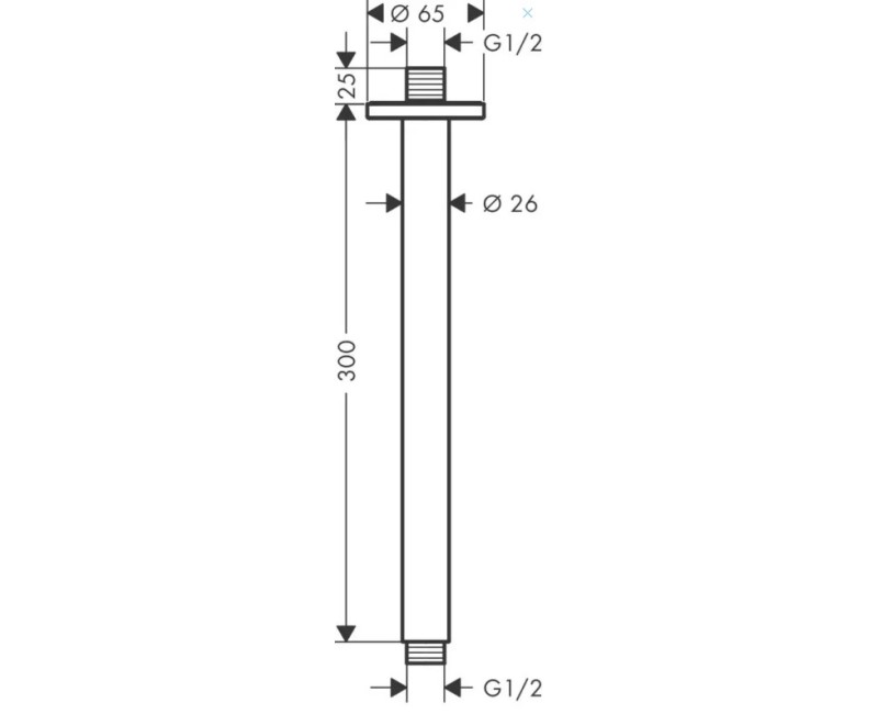Dušas galvas turētājs Hansgrohe Vernis Shape 30 cm, matēti melns 26407670