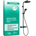 Dušas komplekts Hansgrohe Activera S D 24 cm, 2 plūsmas veidi, EcoSmart, matēti melns 28078670