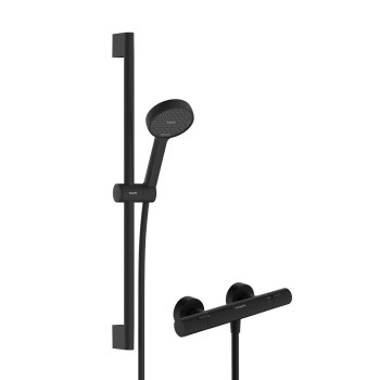 Душевая система Hansgrohe Activera Select S с термостатом, 2 режима потока, EcoSmart, матово-чёрный 28876670