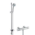 Dušo komplektas Hansgrohe Croma 100 su termostatu, 3 srovės, 90 cm stovas, chromas 27085000