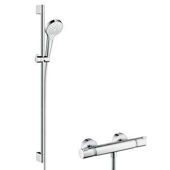 Душевая система Hansgrohe Croma Select S с термостатом Ecostat, 2 режима потока, хром 27833400