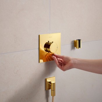 Dušas maisītājs Hansgrohe Ecostat Comfort E ar termostatu iebūvējam , 2 ierīcēm, pulēta zelta izskats 33711990