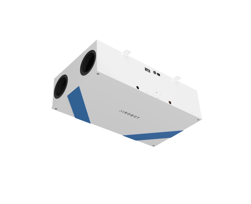 Rekuperators AIROBOT-L-PRO-ERV 250 m3/h 69L/s ar mitruma atgūšanu, (Montāža giesti / grīda) Balts