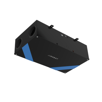 Rekuperators AIROBOT-L-PRO-ERV 250 m3/h 69L/s ar mitruma atgūšanu, (Montāža giesti / grīda) Melns