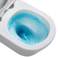 Tualetes poda komplekts Geberit Duofi rāmis ar podu Kielle Nefia Rimless, SoftClose vāku, baltu pogu Delta