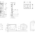 Комплект Geberit Duofix рама с унитазом Klielle Arkas I, крышкой SoftClose и белой кнопкой Delta SANI11CA31146