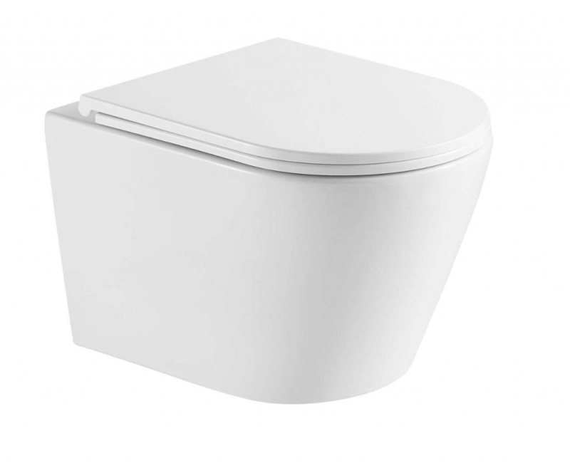 Tualetes poda komplekts Geberit Duofix rāmis ar podu Kielle Nefia Rimless, SoftClose vāku, Balta poga Delta20
