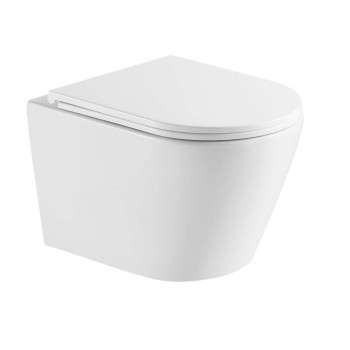 Tualetes poda komplekts Geberit Duofix rāmis ar podu Kielle Nefia Rimless, SoftClose vāku, Hromētu pogu Delta01