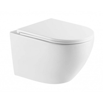 Tualetes poda komplekts Geberit Duofix rāmis ar podu Kielle Oudee Rimless, SoftClose vāku, Balta poga Delta20