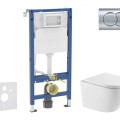 Tualetes poda komplekts Geberit Duofix rāmis ar podu Kielle Oudee Rimless, SoftClose vāku, Hromētu pogu Delta01
