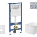 Tualetes poda komplekts Geberit Duofix rāmis ar podu Kielle Oudee Rimless, SoftClose vāku, Matētu Hroma pogu Delta01