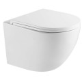Tualetes poda komplekts Geberit Duofix rāmis ar podu Kielle Oudee Rimless, SoftClose vāku, baltu pogu Delta