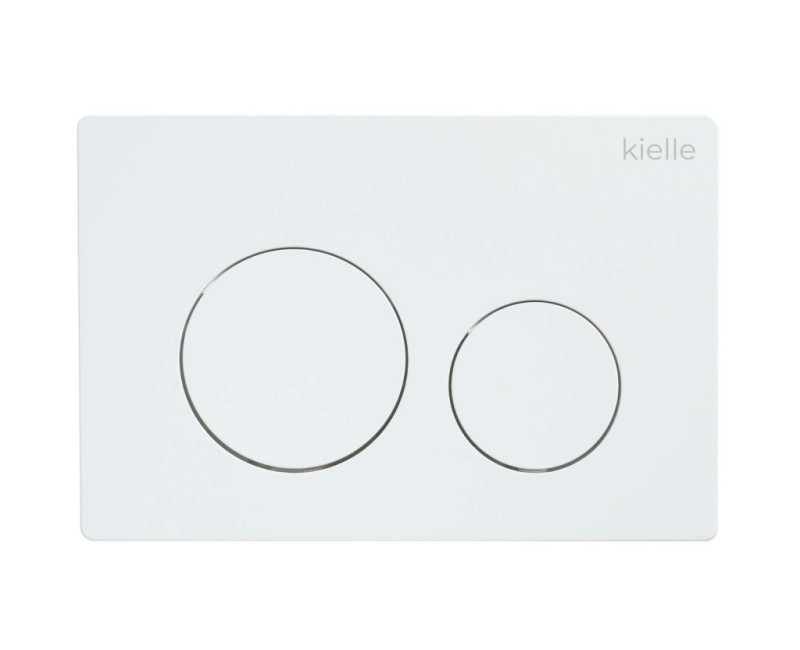 Tualeto komplektas Kielle Genesis su Kielle Gaia be rėmelio unitazu, SoftClose dangčiu ir Gemini New I baltu mygtuku 30528SS10