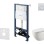 Комплект Kielle Genesis рама с унитазом Klielle Gaia Rimless, крышкой SoftClose и хромированной кнопкой Gemini New I 30528SS11