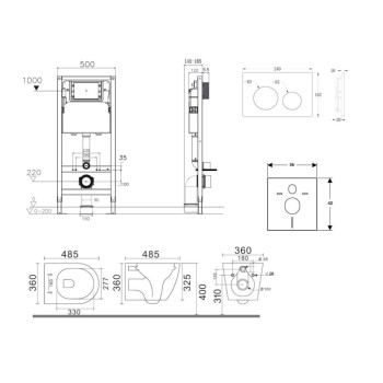 Tualetes poda komplekts Kielle Genesis Rāmis ar Klielle Gaia Rimless podu, SoftClose vāku un Gemini New I Hromētu pogu 30528SS83
