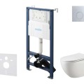 Tualetes poda komplekts Kielle Genesis Rāmis ar Klielle Gaia Rimless podu, SoftClose vāku un Gemini New II Hromētu pogu 30528SS14
