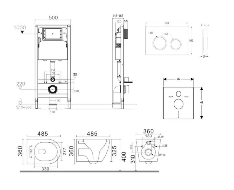 Tualetes poda komplekts Kielle Genesis Rāmis ar Klielle Gaia Rimless podu, SoftClose vāku un Gemini New II Hromētu pogu 30528SS86