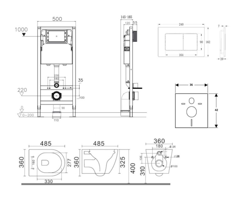 Tualetes poda komplekts Kielle Genesis Rāmis ar Klielle Gaia Rimless podu, SoftClose vāku un Gemini New III Hromētu pogu 30528SS89