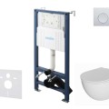 Tualetes poda komplekts Kielle Genesis Rāmis ar Klielle Oudee Rimless podu, SoftClose vāku un Gemini New I Hromētu Pogu 30528SS02