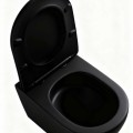Tualetes poda komplekts Kielle Genesis Rāmis ar Klielle Oudee Vortex Rimless+ melnu podu, SoftClose vāku un Gemini New II Melnu Matētu Pogu 30528SS92