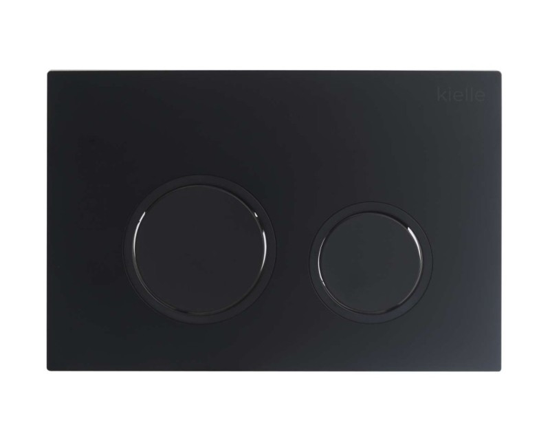 Tualetes poda komplekts Kielle Genesis Rāmis ar Klielle Oudee Vortex Rimless+ melnu podu, SoftClose vāku un Gemini New II Melnu Matētu Pogu 30528SS92