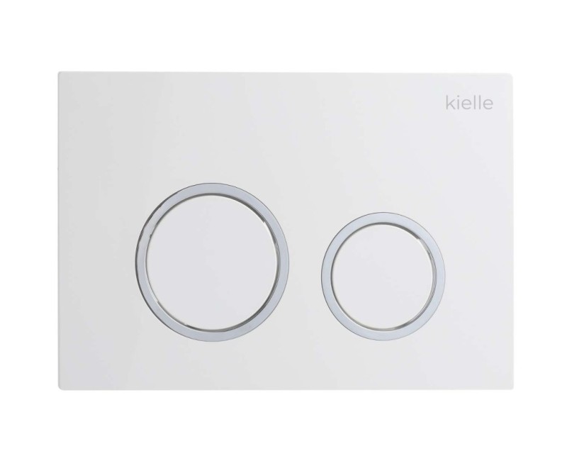 Tualetes poda komplekts Kielle Genesis Rāmis ar Klielle Oudee Vortex Rimless+ podu, SoftClose vāku un Gemini New II Hromētu/Baltu pogu 30528SS67