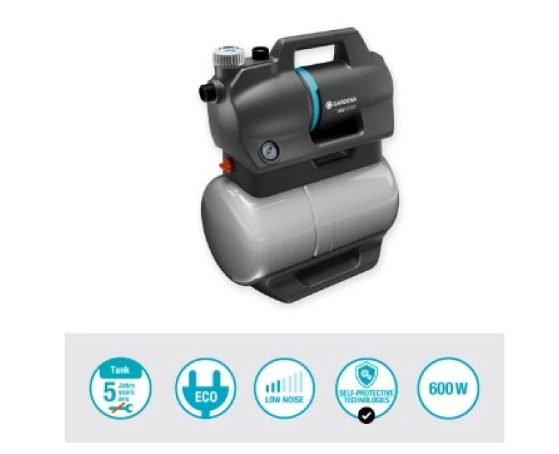 Ūdens sūknis ar hidroforu Gardena 3800 Silent, 600 W, 21L, 970645901