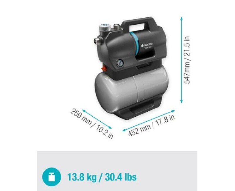 Ūdens sūknis ar hidroforu Gardena 3900 Silent, 650 W, 21L, 970646101