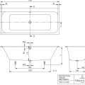 Vanna  Villeroy & Boch vanna Oberon Duo,  Quaryl® 1900x900 mm, ar kājām, balta